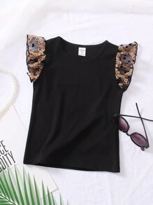 小女童蝴蝶袖T恤