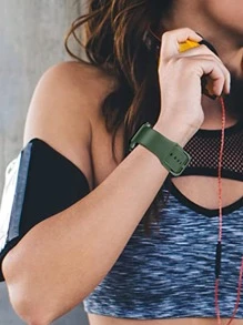 St.Siabe 1 件男女时尚运动单色硅胶手表带兼容 表带 38 毫米 40 毫米 41 毫米 45 毫米 44 毫米 42 毫米 49 毫米皮带，柔软舒适透气腕带替换表带，兼容 Ultra 系列 SE/9/8/7/6/5/4/3/2/1 手链配件 - 綠色 - 查看 2