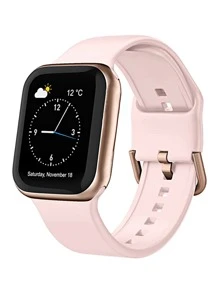 St.siabe 1 correa de reloj de silicona unisex de un solo color, compatible con Apple Watch Band 38 mm, 40 mm, 41 mm, 42 mm, 44 mm, 45 mm, 49 mm, pulsera de silicona suave con hebilla clásica, adecuada para la serie 9 Ultra Se 8 7 6 5 4 3 2 1 - Rosa - Ver 1