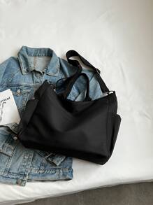 時尚大容量女士手提袋、單肩包、斜挎包、手提包、電腦背包,多口袋設計 - 黑色 - 查看 3