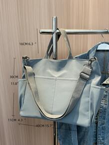 Fashionable High Capacity Women's Tote Bag With Shoulder/ Crossbody/ Handheld Straps, Multiple Pockets For Laptop