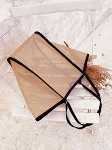 撞色滾邊海灘包 - 彩色 - 查看 6