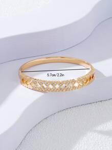 Brazalete con adorno de corazón zirconia cúbica - Amarillo Oro - Ver 3