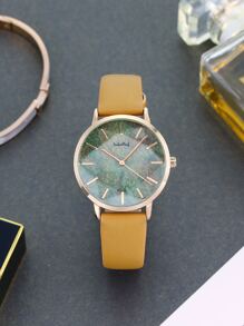 圓形指針石英手錶 - 玫瑰金 - 查看 6