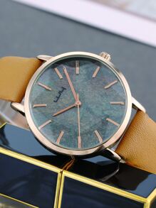 圓形指針石英手錶 - 玫瑰金 - 查看 7