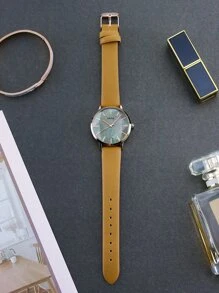 圓形指針石英手錶 - 玫瑰金 - 查看 9