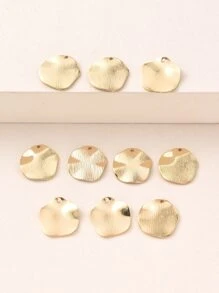 10pcs/Set Asymmetric Round DIY Pendant - Yellow Gold - View 4