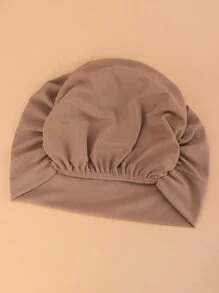 1頂條紋針織帽子 - 卡其色 - 查看 3