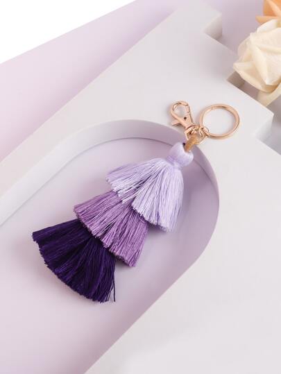 Breloc cu farmec cu ciucuri bloc de culoare