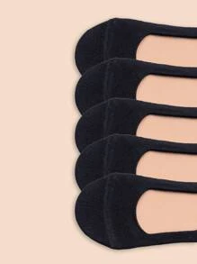 5雙素色隱形襪 - 黑色 - 查看 3