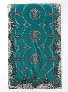 Boho 1pc Chain & Leopard Pattern Scarf Travel Accessories For Outdoor All Seasons - Green - View 3
