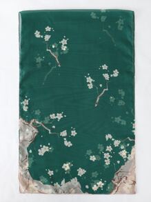 印花圍巾 - 綠色 - 查看 2