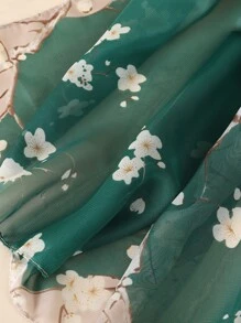 印花圍巾 - 綠色 - 查看 3