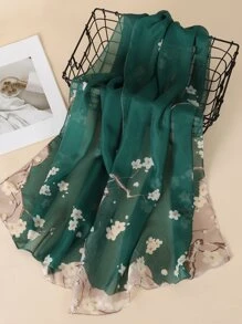 印花圍巾 - 綠色 - 查看 6