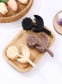 3 piezas Garra de pelo con diseño de flor - Multicolor - Ver 1