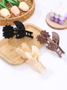 3 piezas Garra de pelo con diseño de flor - Multicolor - Ver 2