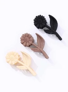 3 piezas Garra de pelo con diseño de flor - Multicolor - Ver 3