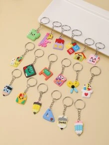 18入組兒童文具鑰匙鍊 - 彩色 - 查看 2