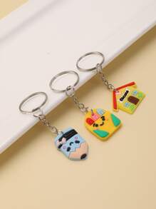 18入組兒童文具鑰匙鍊 - 彩色 - 查看 3