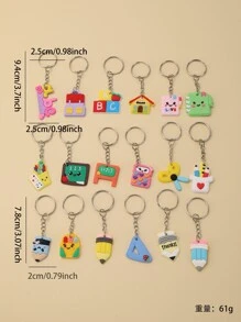 18入組兒童文具鑰匙鍊 - 彩色 - 查看 7