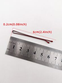 40 件/包 女式 6 公分紅色扁平髮夾，易於攜帶，適合日常使用 - 紅色 - 查看 4