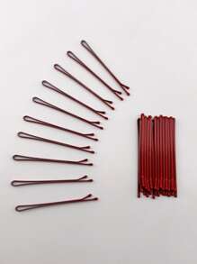 40 件/包 女式 6 公分紅色扁平髮夾，易於攜帶，適合日常使用 - 紅色 - 查看 5