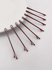 40 件/包 女式 6 公分紅色扁平髮夾，易於攜帶，適合日常使用 - 紅色 - 查看 6