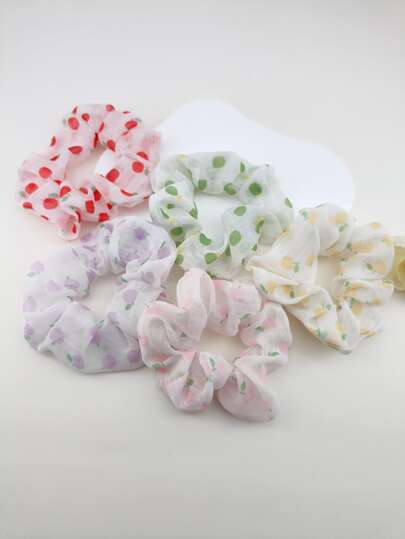 5pcs/Pack 10cm Apple Style Mesh Scrunchies