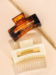 2pcs Rectangle Hair Claw - Multicolor - View 1