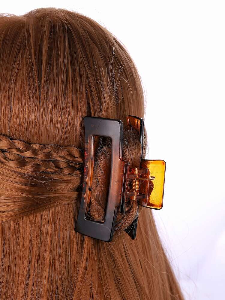 2pcs Rectangle Hair Claw - Multicolor - View 2