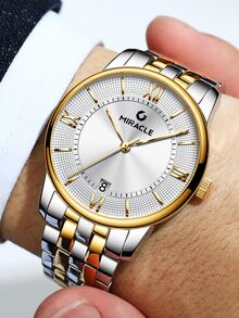 Hombres Reloj mecánico de puntero redondo