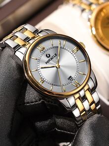 Hombres Reloj mecánico de puntero redondo