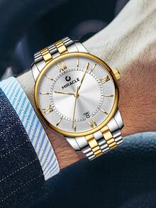 Hombres Reloj mecánico de puntero redondo