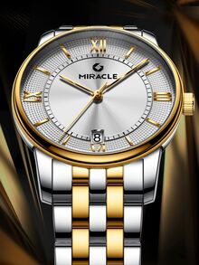 Hombres Reloj mecánico de puntero redondo