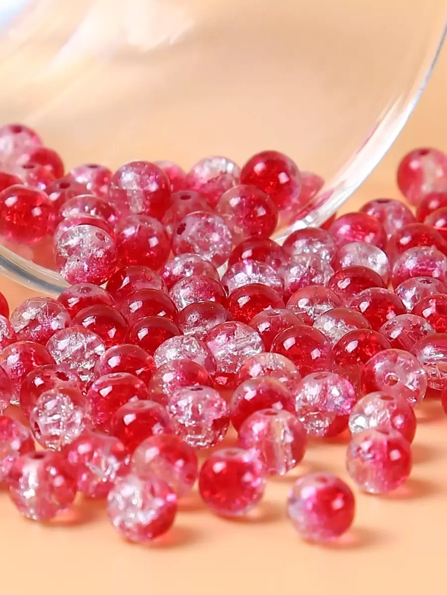 100 cái/bộ Phụ kiện trang sức hạt cườm DIY - Đỏ - Xem 1