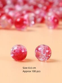 100 cái/bộ Phụ kiện trang sức hạt cườm DIY - Đỏ - Xem 4