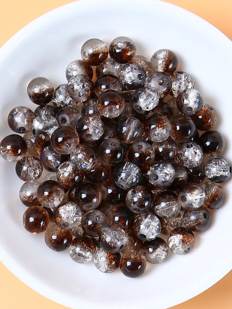 100pcs/set 6mm Bead DIY Jewelry Accessory - Brown - View 1