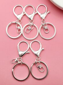 5入組/套小龍蝦扣和鑰匙圈DIY首飾配件 - 淺灰色 - 查看 2