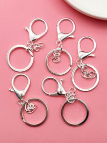 5入組/套小龍蝦扣和鑰匙圈DIY首飾配件 - 淺灰色 - 查看 3