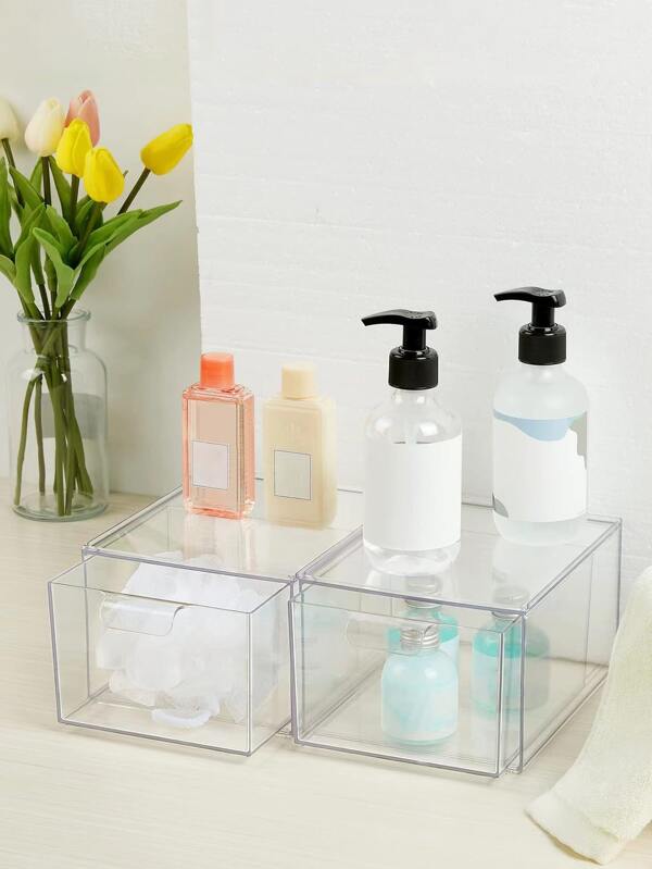 1pack Stackable Makeup Organizer Storage Drawers, Acrylic Bathroom
