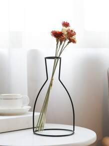 1pc Iron Flower Vase, Creative Black Vase For Flower,Home Decor,Flower Vase,Centerpiece,Table Decor Rama Decoration Rama - Black - View 5