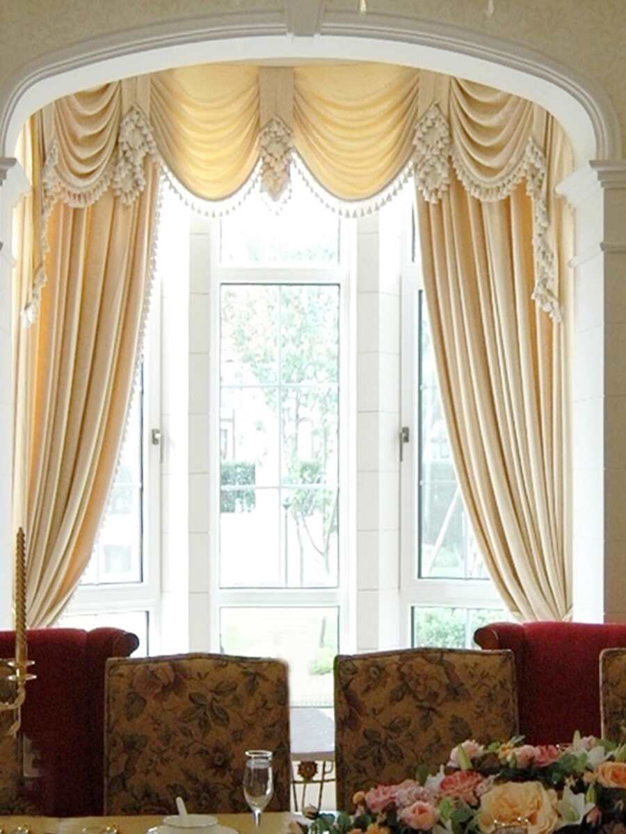 1 Máy Tính Màu Be Đơn Màn Màn Polyester Tua Rua Trang Trí Đơn Bảng Mất Điện Màn Cho Phòng Ngủ Và Phòng Khách - Màu be - Xem 1