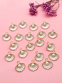 20pcs/Set Faux Pearl Decor Shell DIY Pendant Holiday