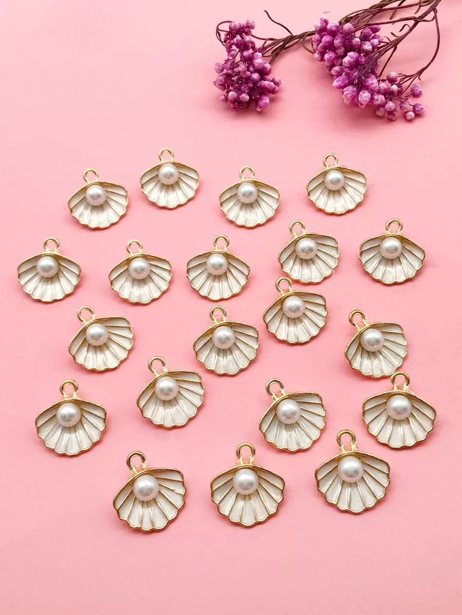 20pcs/Set Faux Pearl Decor Shell DIY Pendant Holiday