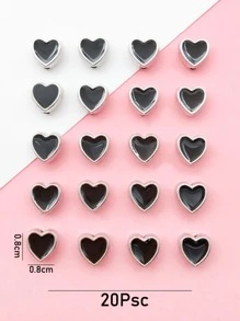 20pcs/Set Heart Design DIY Bead Valentines - Black - View 5