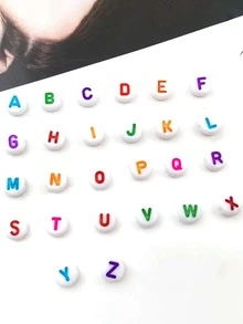 100 cái/bộ Chữ Đồ Họa Tự Làm Đính Hạt - trắng - Xem 2