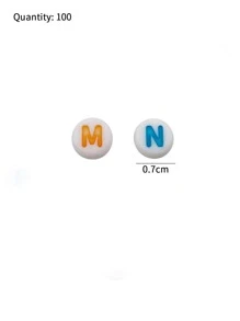 100 cái/bộ Chữ Đồ Họa Tự Làm Đính Hạt - trắng - Xem 3