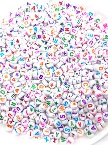 100 cái/bộ Chữ Đồ Họa Tự Làm Đính Hạt - trắng - Xem 4