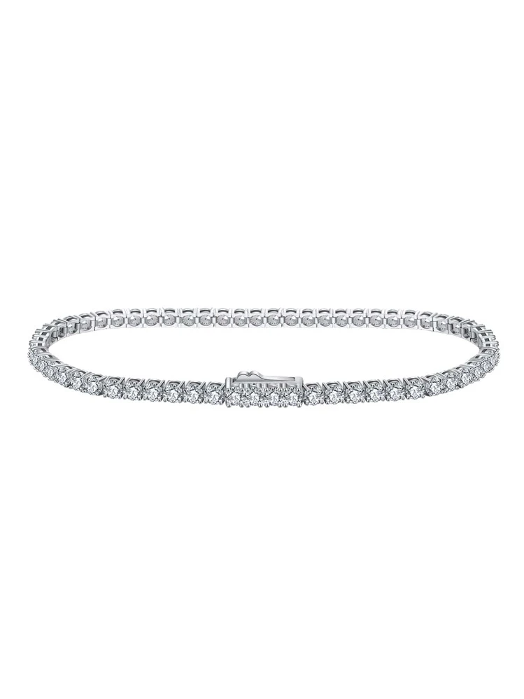 Bracciale tennis da donna in granato rodolite naturale, bracciale in argento con lucchetto GB, bracciale con pietra portafortuna, regalo per San Valentino, bracciale fatto a mano - Italia