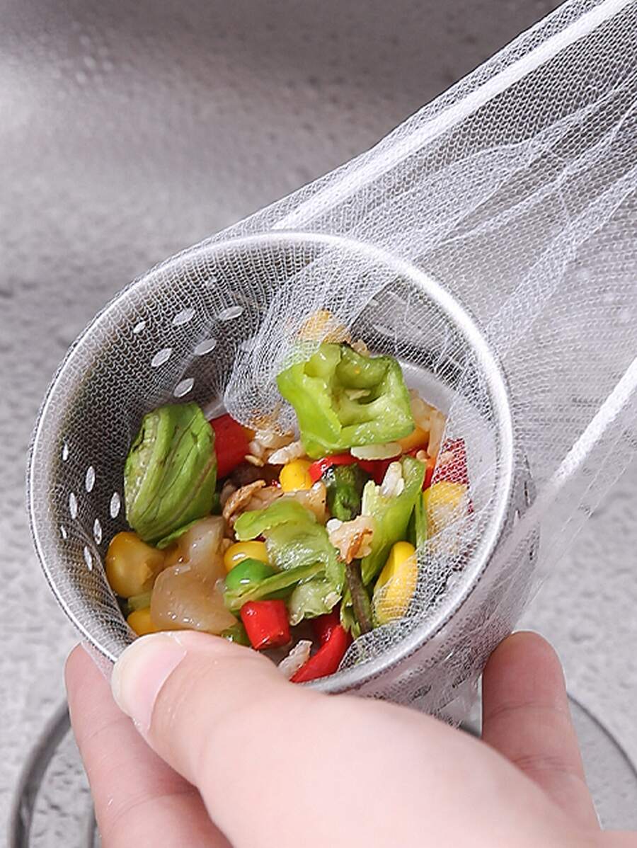 Bolsa de malla de colador desechable de 100 piezas, bolsa de filtro de malla de poliéster minimalista para cocina - Blanco - Ver 1